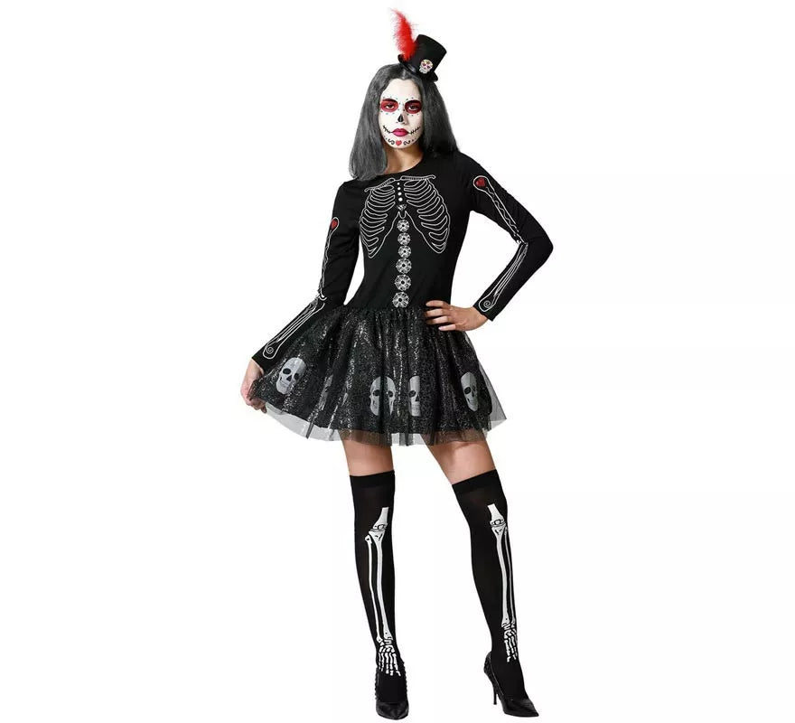 Translation missing: en.Disfraz de Esqueleto Brillo Calaveras para mujer