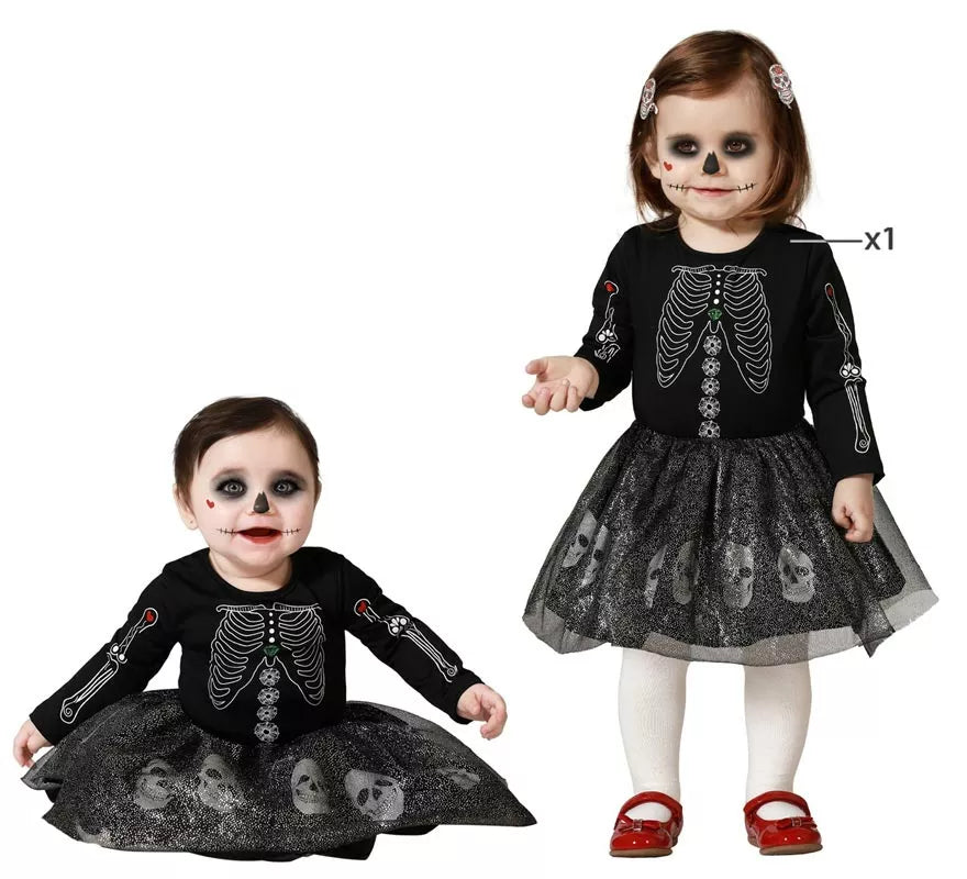 Translation missing: en.Disfraz de Esqueleto Brillo Calaveras para niña y bebé