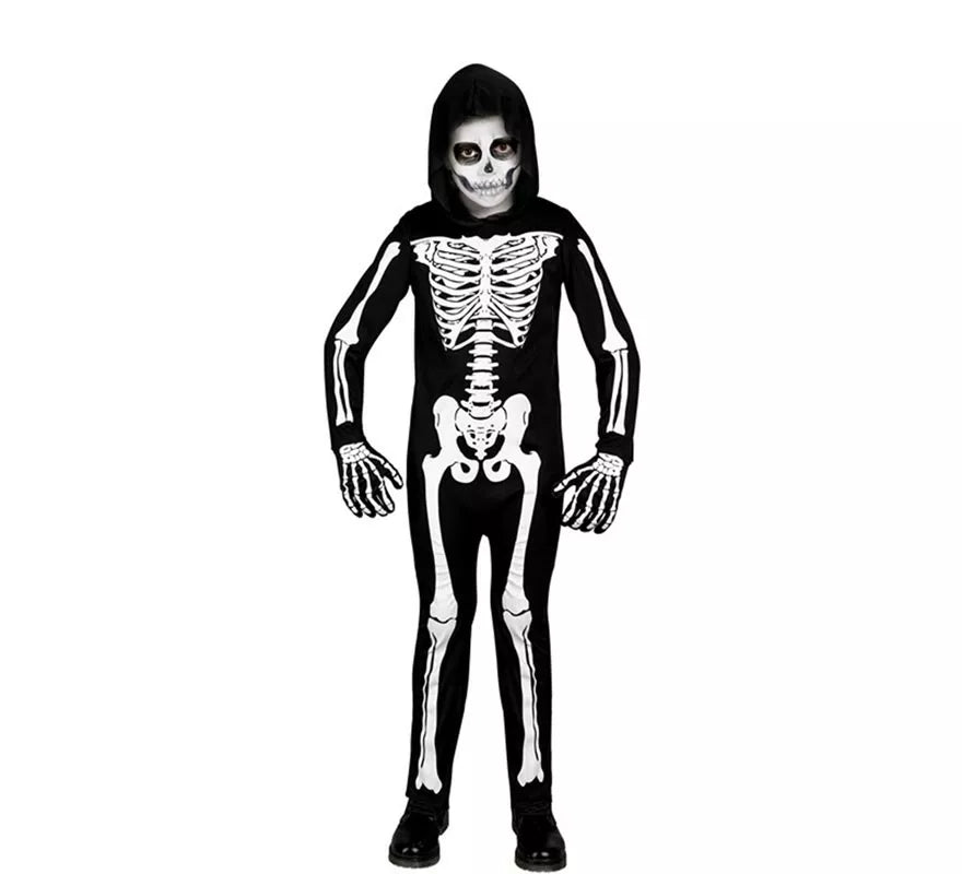 Disfraz de Esqueleto con Capucha para niño