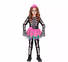 Skeleton Costume with Pink Tutu for Girls