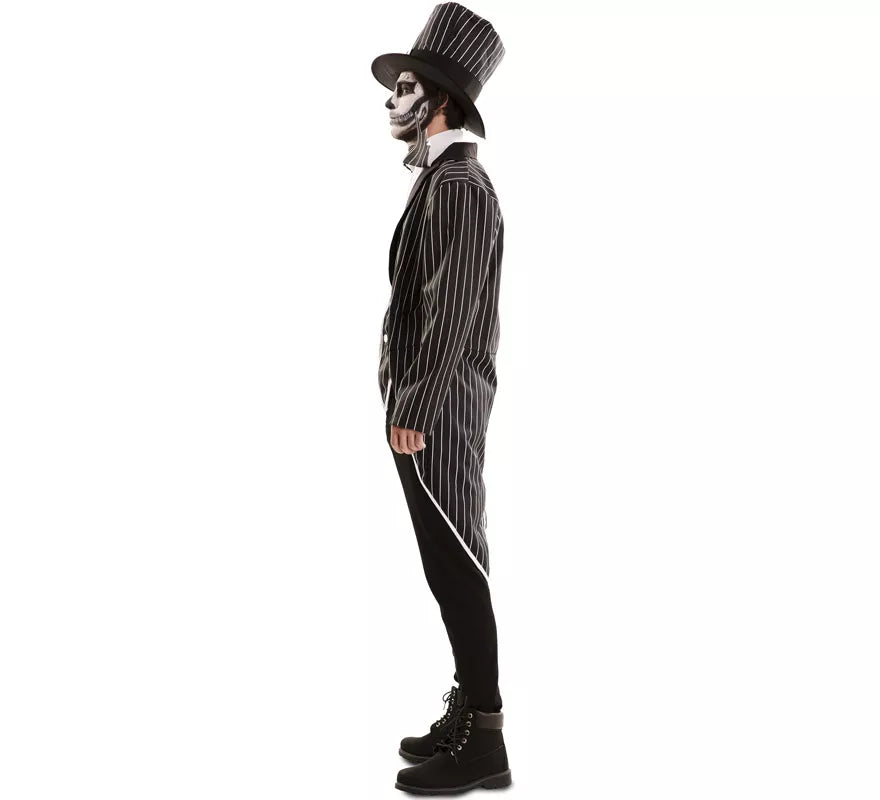 Disfraz de Esqueleto Elegante con sombrero para hombre