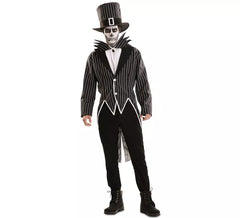 Elegant Skeleton Costume with hat for men