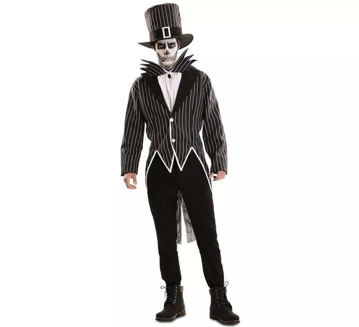 Disfraz de Esqueleto Elegante con sombrero para hombre