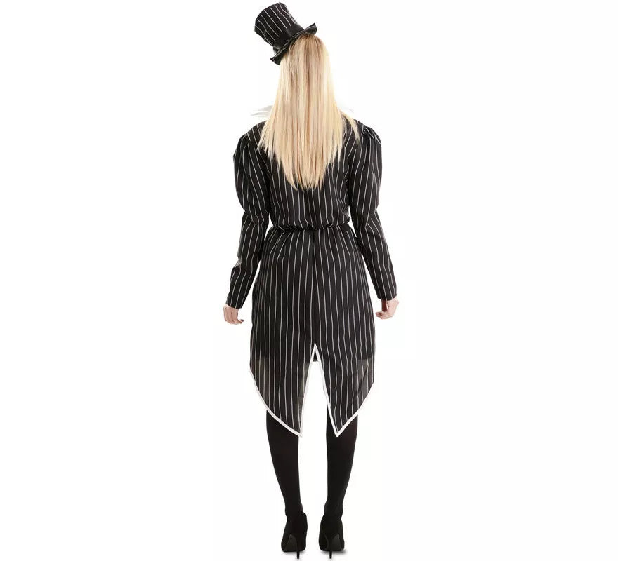 Disfraz de Esqueleto Elegante con sombrero para mujer
