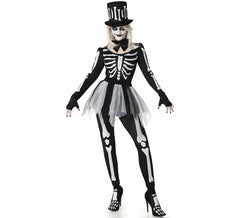 Elegant Skeleton Costume with Hat for women