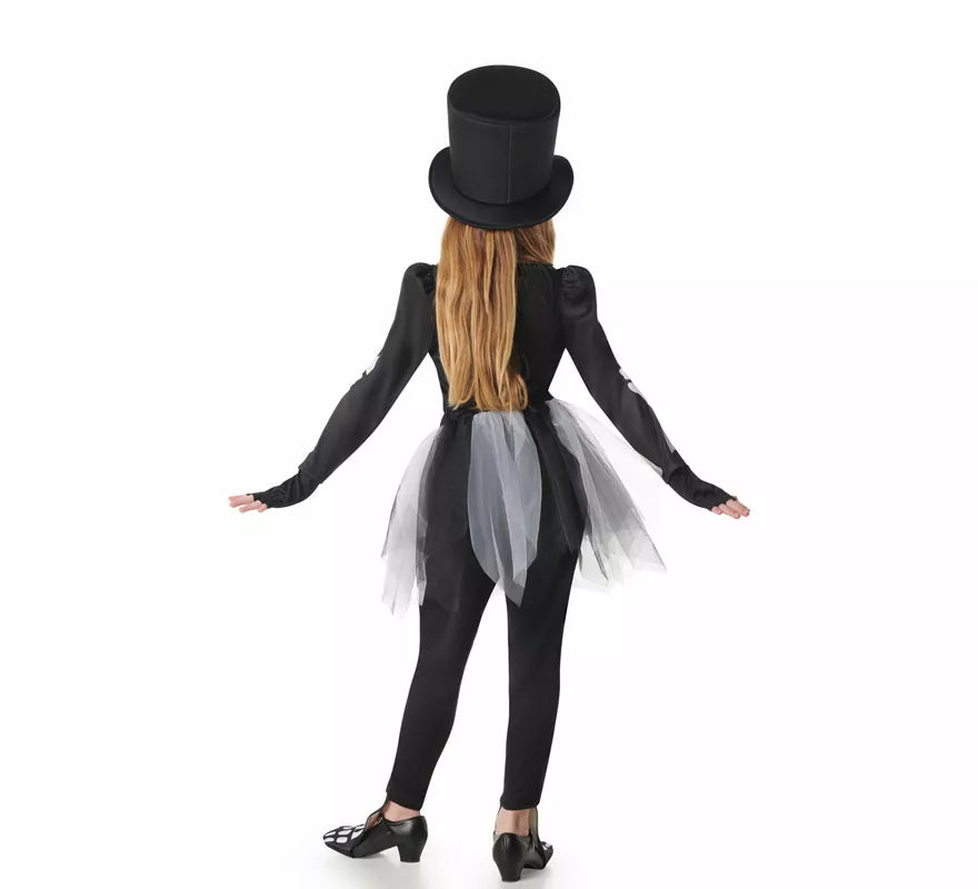 Translation missing: en.Disfraz de Esqueleto Elegante con Sombrero para niña
