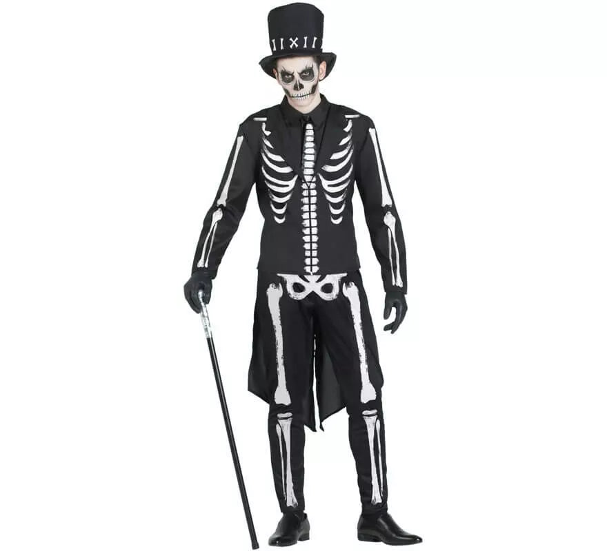 Disfraz de Esqueleto Elegante para hombre