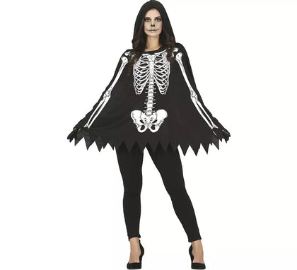 Disfraz de Esqueleto en Poncho para mujer