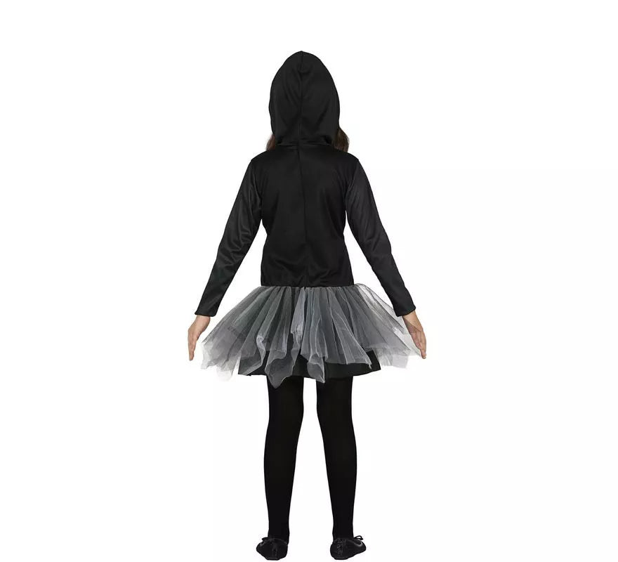 Translation missing: en.Disfraz de Esqueleto Encapuchado gris para niña
