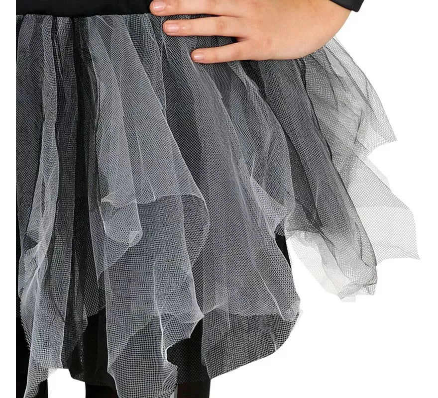 Disfraz de Esqueleto Encapuchado gris para niña