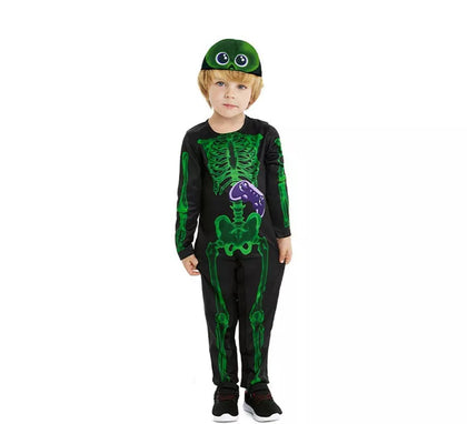Disfraz de Esqueleto Gaming negro y verde para bebé y niño