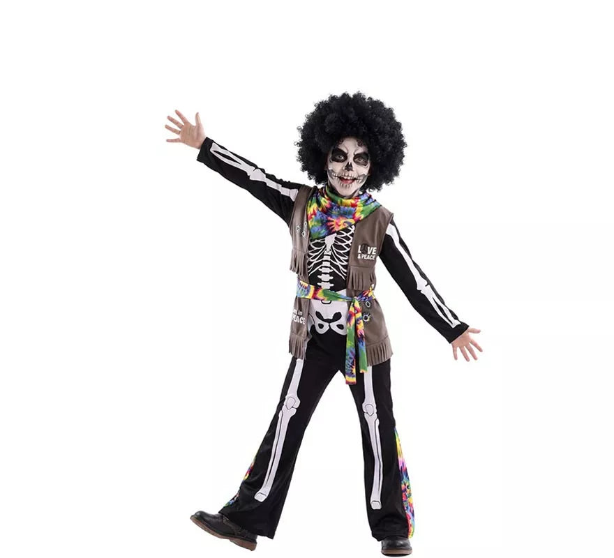 Disfraz de Esqueleto Hippie para niños