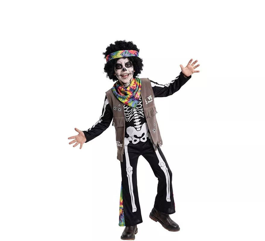 Disfraz de Esqueleto Hippie para niños