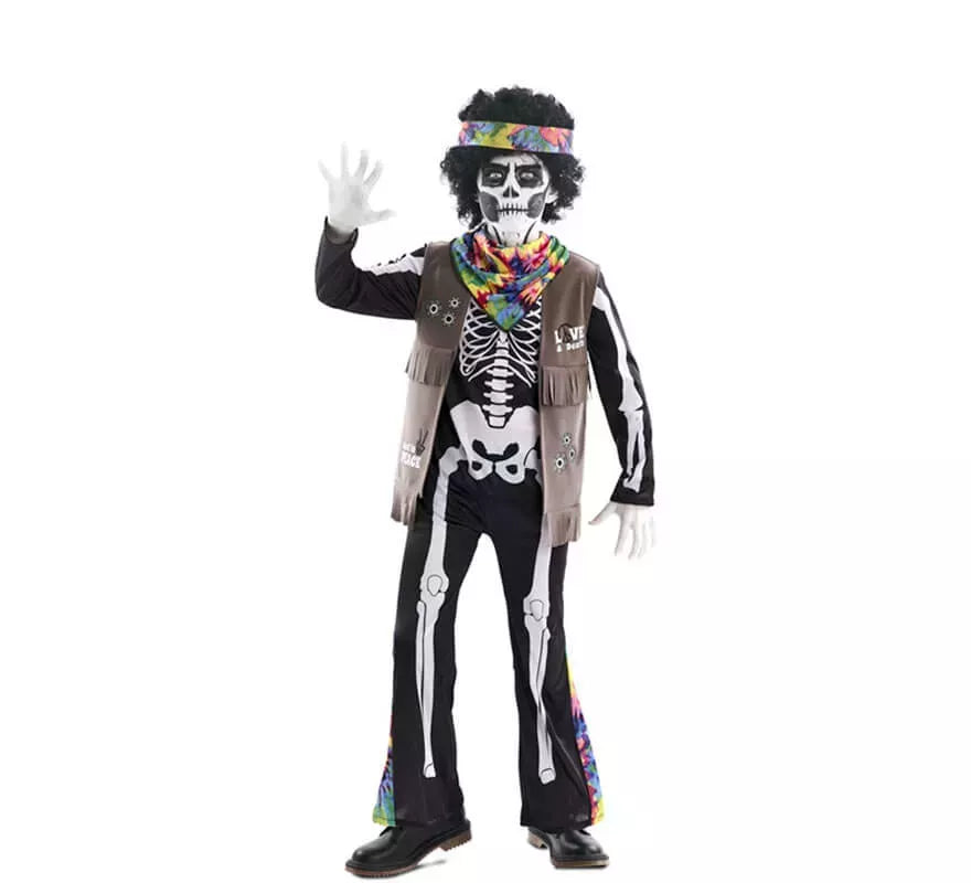 Disfraz de Esqueleto Hippie para niños
