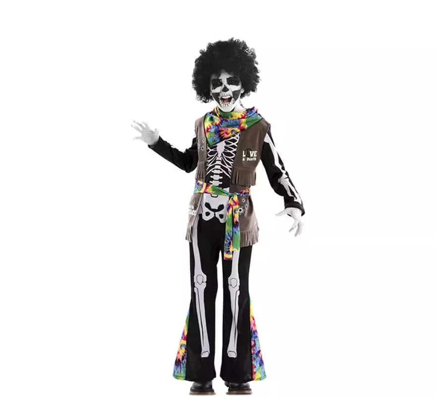 Disfraz de Esqueleto Hippie para niños