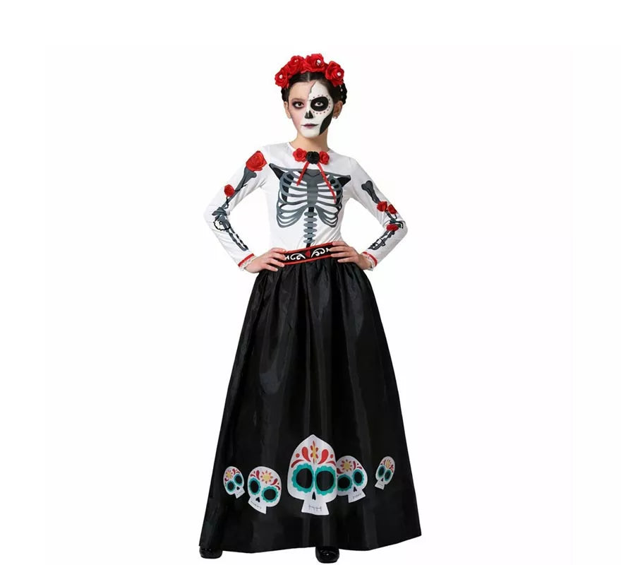Translation missing: en.Disfraz de Esqueleto Mejicano Catrina Rosas para mujer