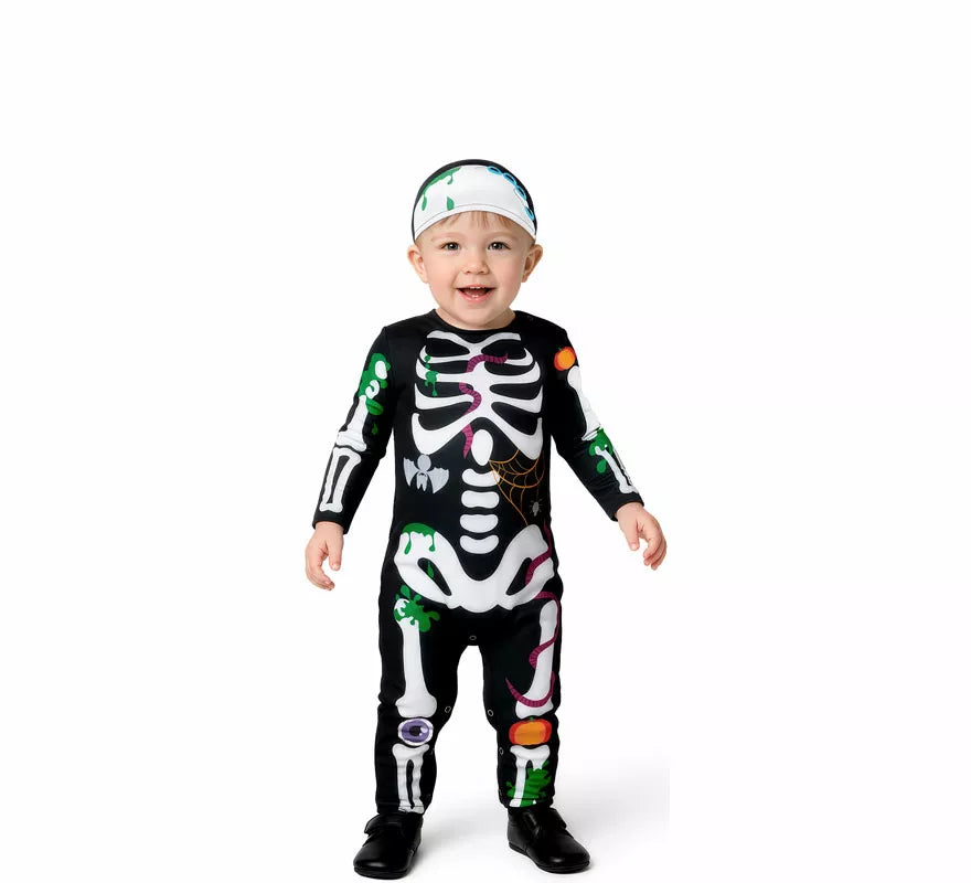 Disfraz de Esqueleto multicolor para bebé