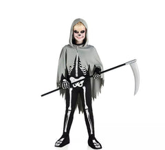 Dark Skeleton Costume with Hood for Boys