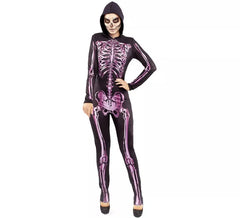 Pink skeleton glow in the dark costume for women