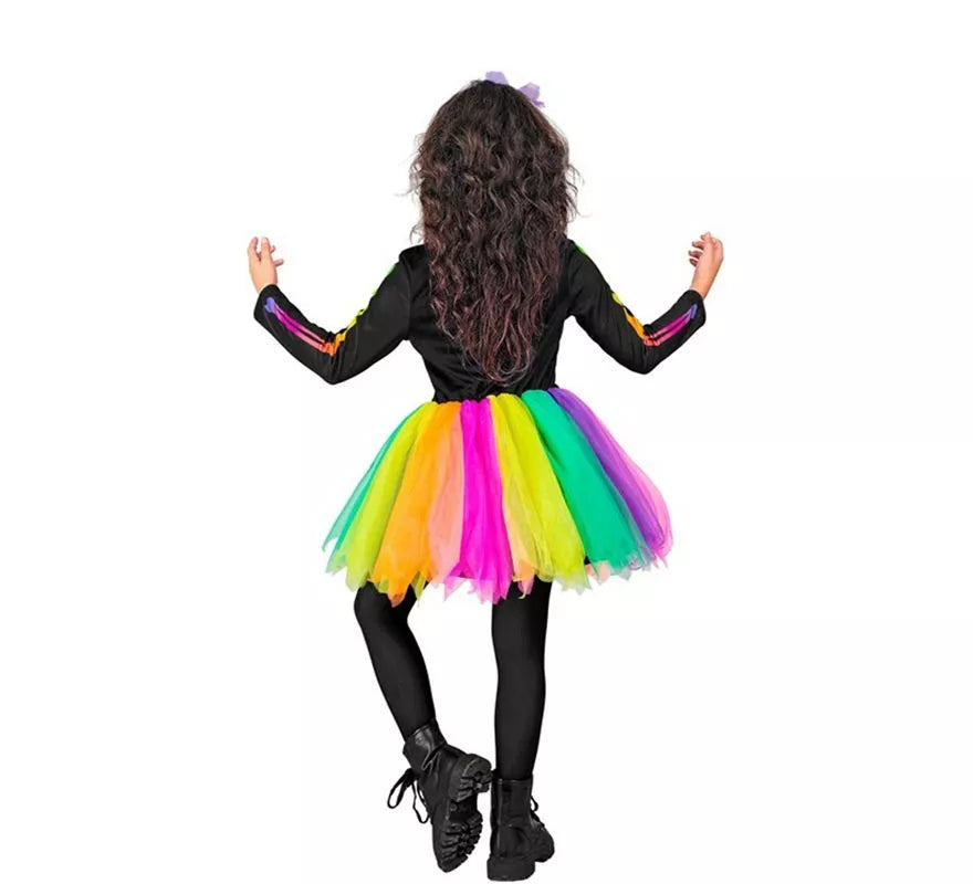 Disfraz de Esqueleto Tutú multicolor para niña