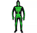 Disfraz de Esqueleto verde para hombre