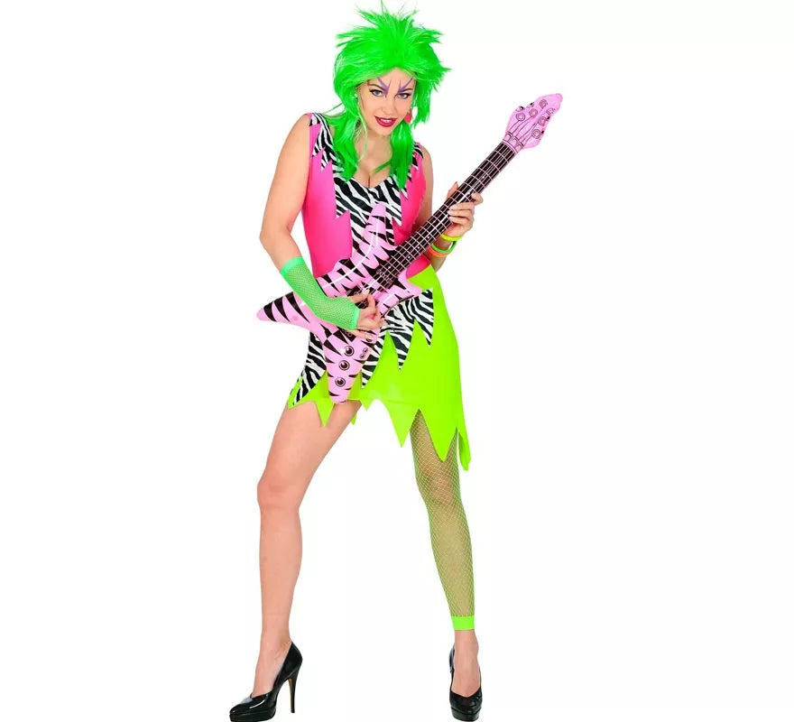Disfraz de Estrella de Rock Años 80 Animal Print para mujer