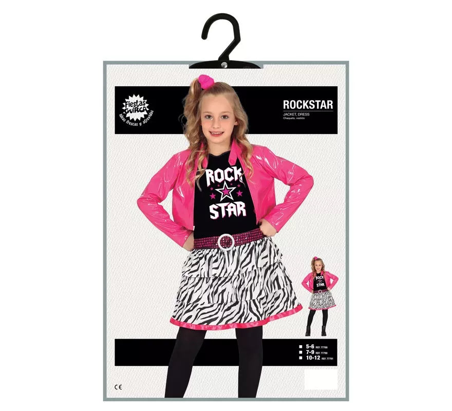 Translation missing: en.Disfraz de Estrella de Rock Rosa para niña