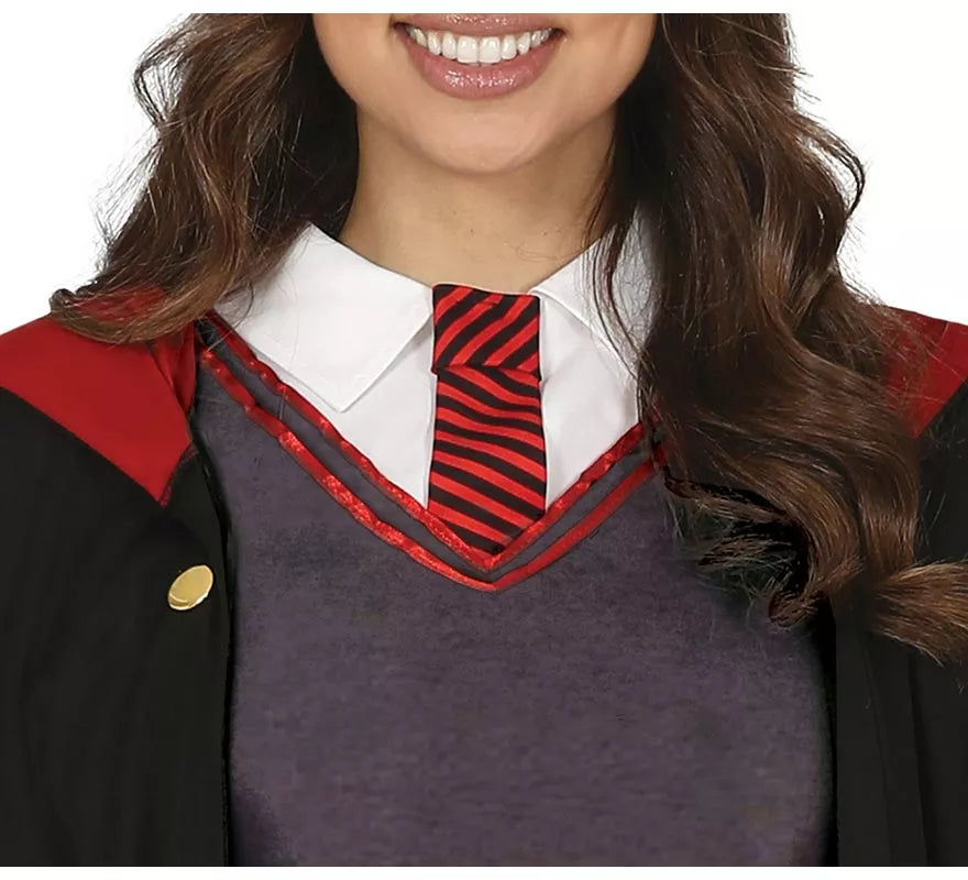 Disfraz de Estudiante de Magia Rojo para mujer