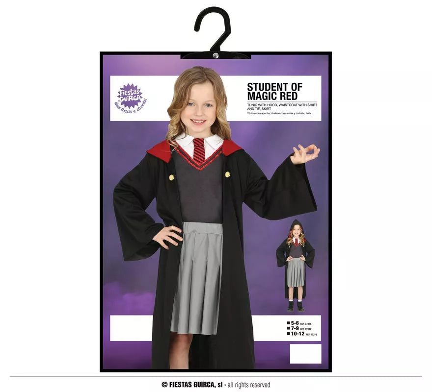Translation missing: en.Disfraz de Estudiante de Magia Rojo para niña
