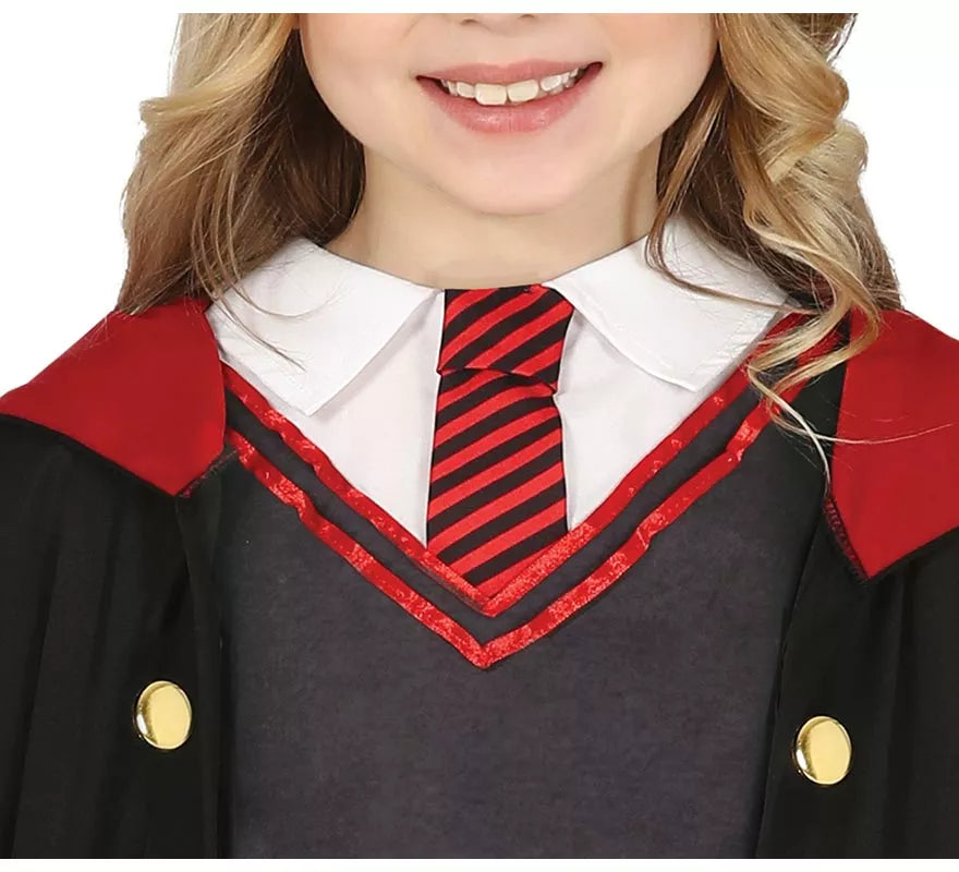 Disfraz de Estudiante de Magia Rojo para niña