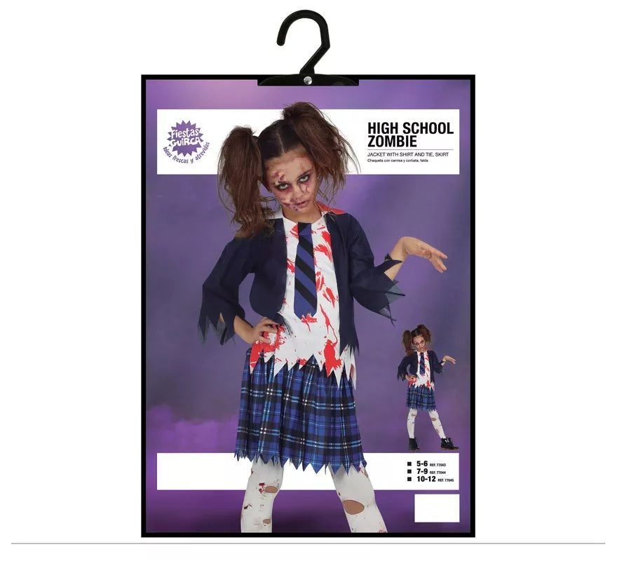 Disfraz de Estudiante de Secundaria Zombie para niña