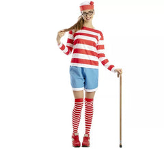 Costume da escursionista a righe da donna