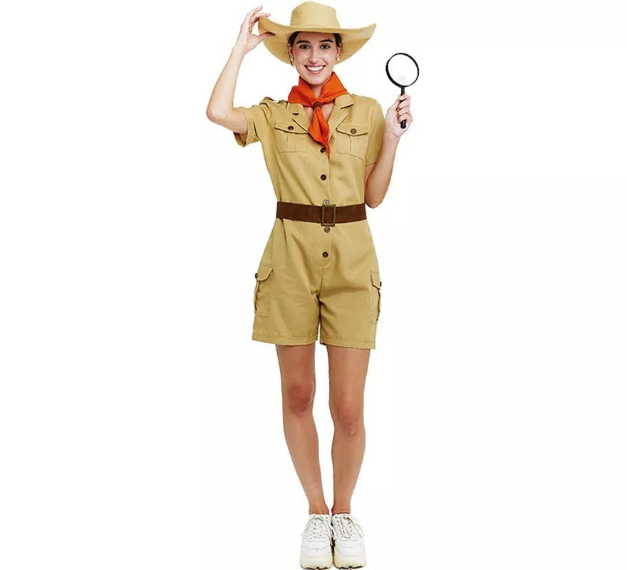 Disfraz de Exploradora clásica con cinturón para mujer