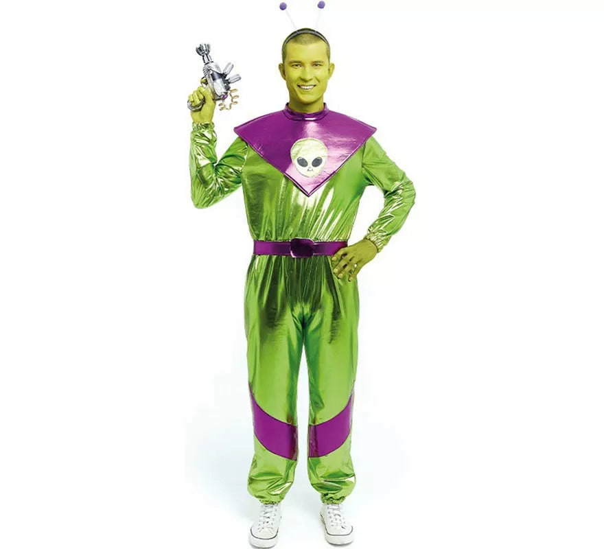 Translation missing: en.Disfraz de Extraterrestre verde y morado para hombre