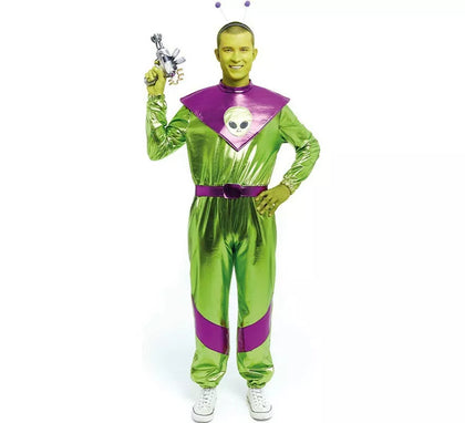 Disfraz de Extraterrestre verde y morado para hombre