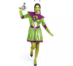 Green and purple alien costume for women