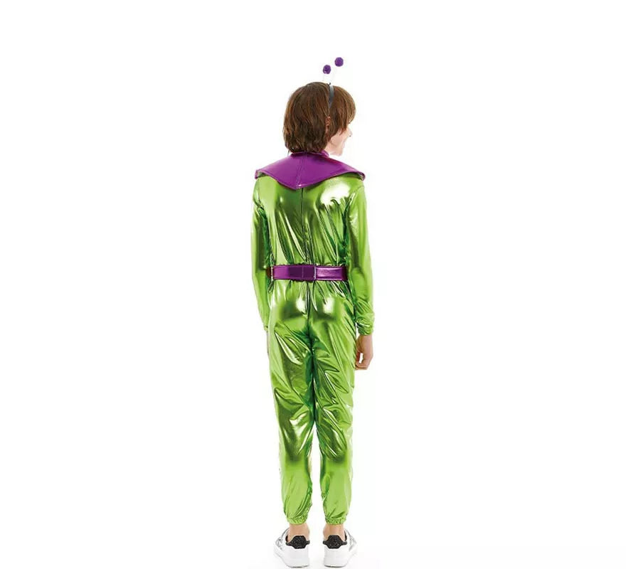 Disfraz de Extraterrestre verde y morado para niño