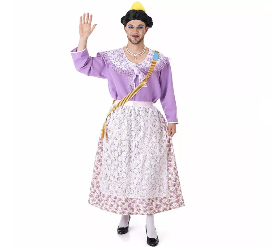 Disfraz de Fallera Lila para adulto