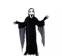 Killer Ghost costume with gray fringes for children