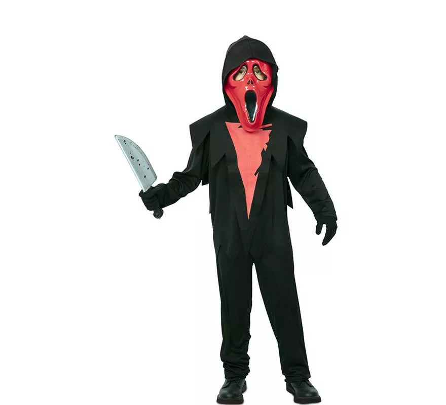 Disfraz de Fantasma Asesino rojo con máscara para niño