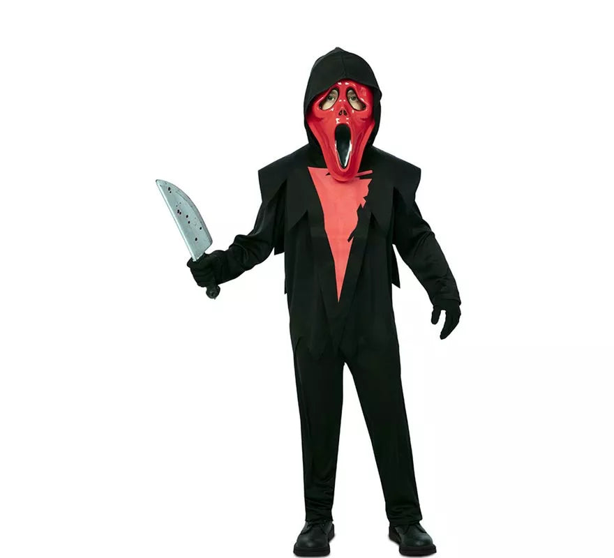 Translation missing: en.Disfraz de Fantasma Asesino rojo con máscara para niño