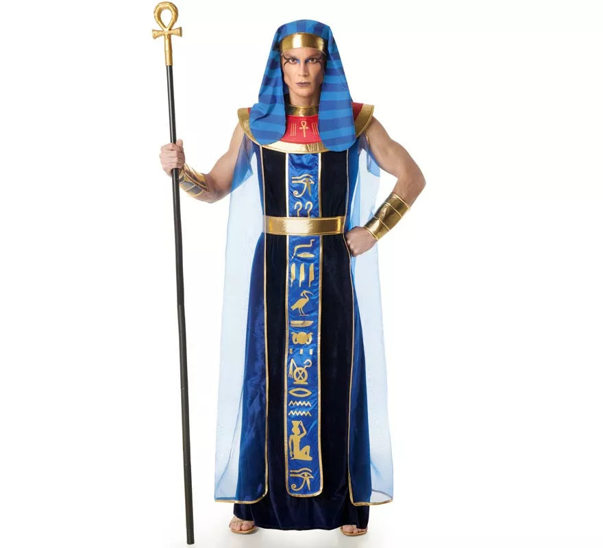 Disfraz de Faraón Egipcio azul para hombre