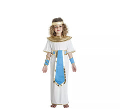White and blue Egyptian Pharaoh costume for girls