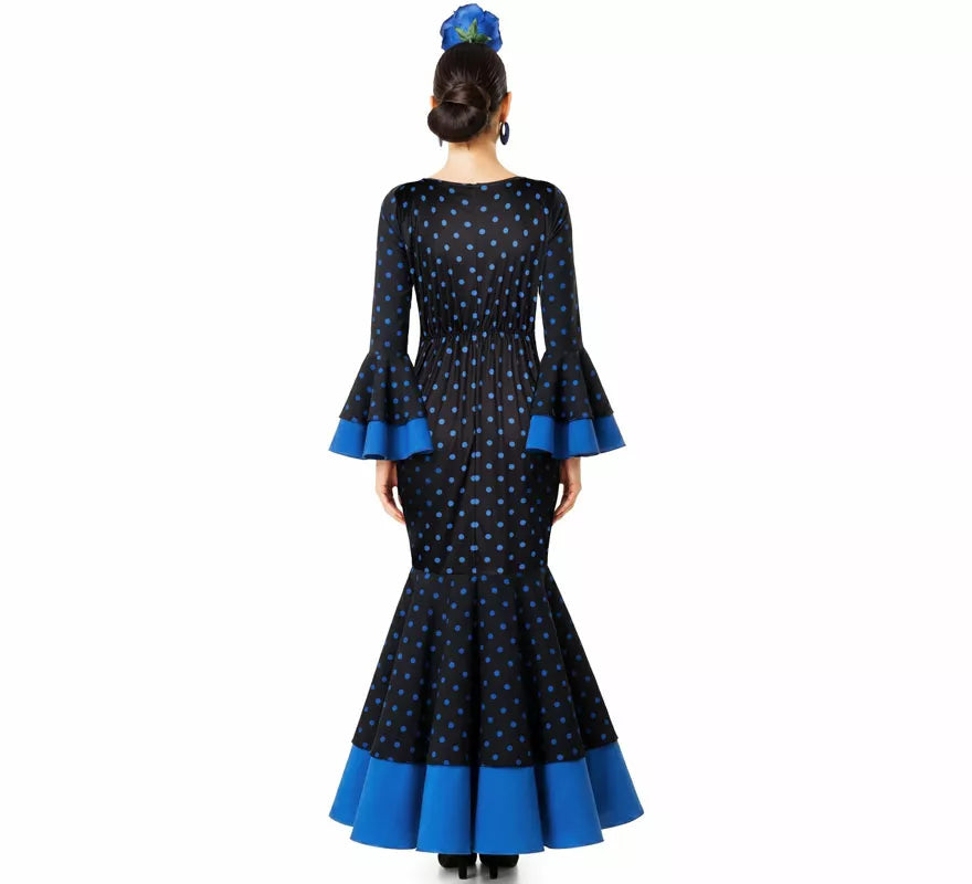 Disfraz de Flamenca con Lunares azul para mujer