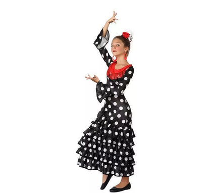 Disfraz de Flamenca Negro para niña