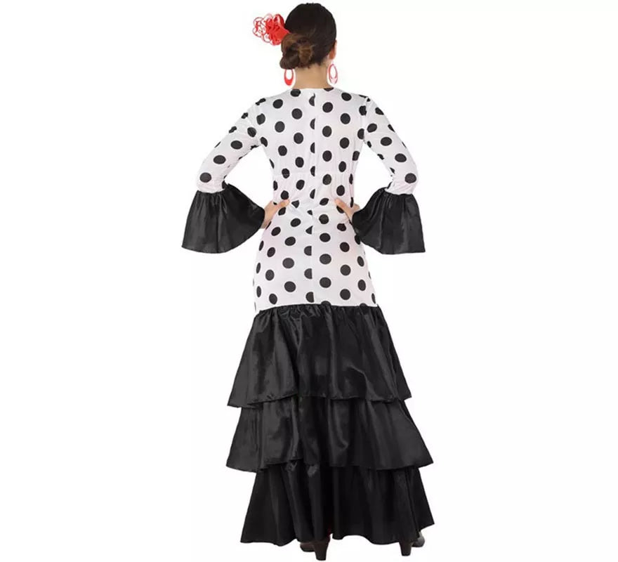 Translation missing: en.Disfraz de Flamenca o Sevillana blanco y negro para mujer