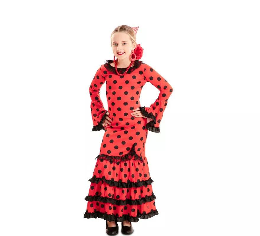 Disfraz de Flamenca Roja para niña