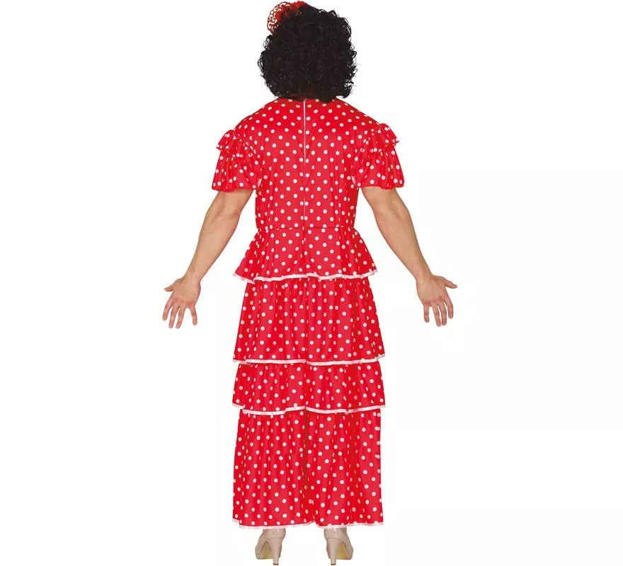 Disfraz de Flamenca Rojo a Lunares para hombre