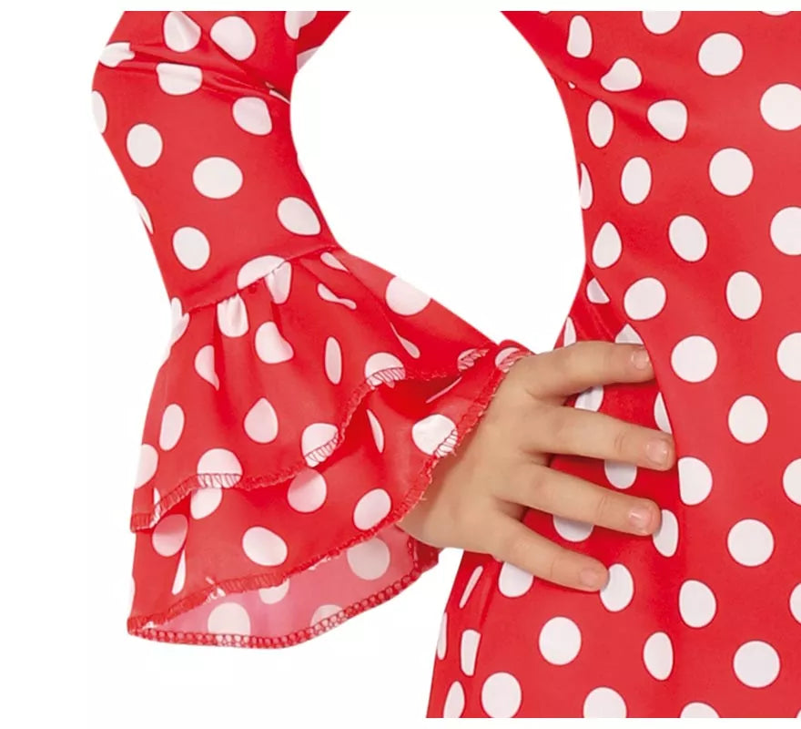 Disfraz de Flamenca Rojo a Lunares para niña