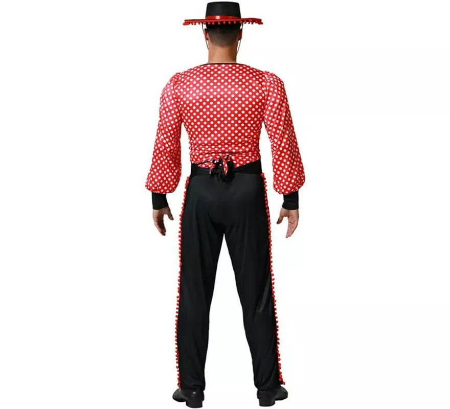 Disfraz de Flamenco rojo y negro para hombre